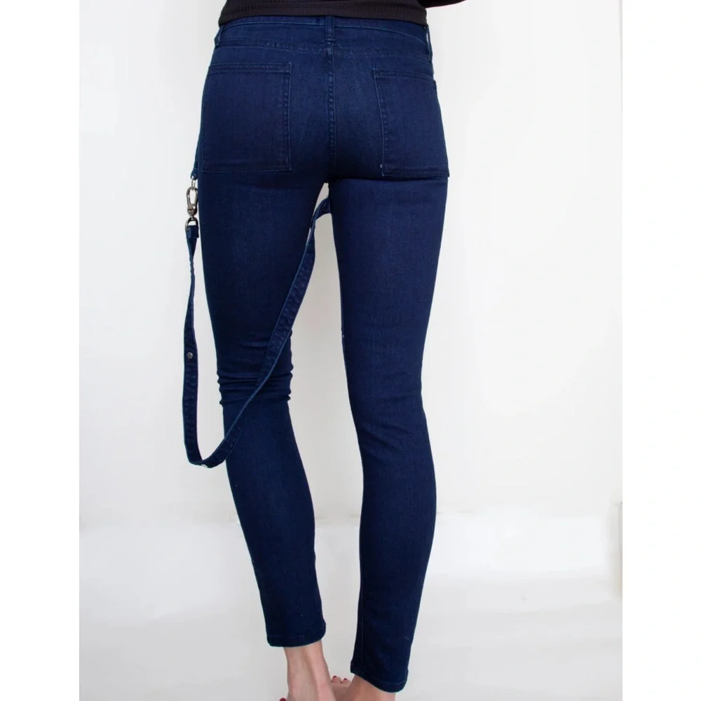 NWT - Arianne Elmy Denim Blue STRAPPY JEANS - 12 - Picture 9 of 11